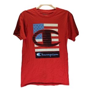 Champion Men's Small American Flag T-shirt